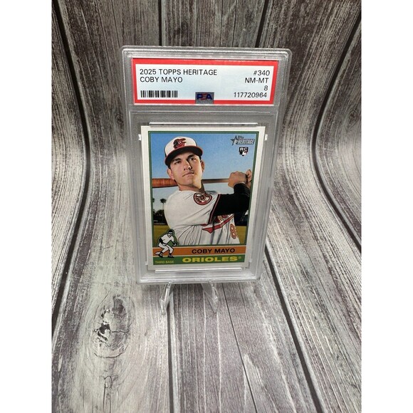 2025 TOPPS HERITAGE #340 COBY MAYO ROOKIE RC PSA Nm/mt 8 Baltimore Orioles - Picture 1 of 9